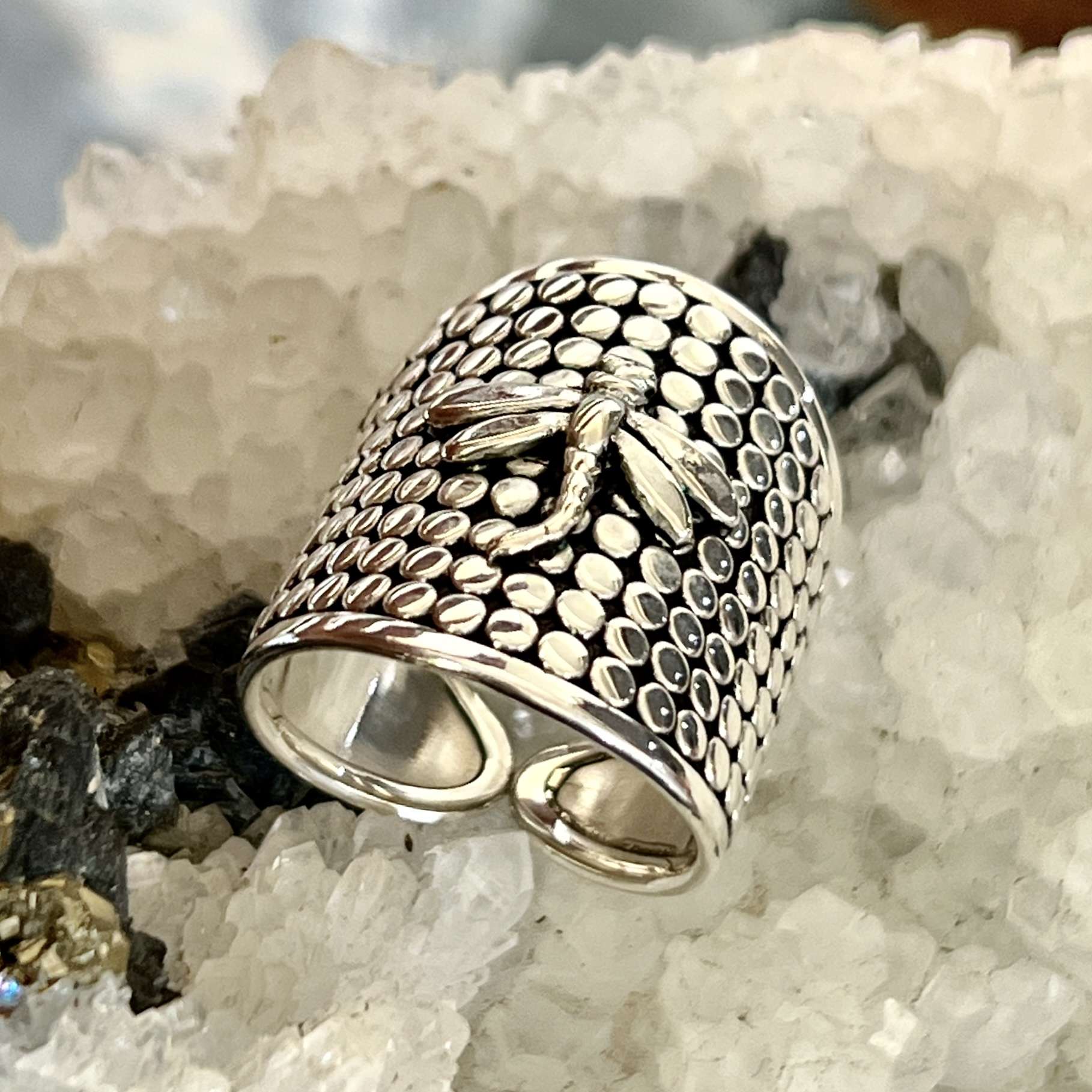 (HANDMADE 925 BALI STERLING SILVER DRAGONFLY RINGS)